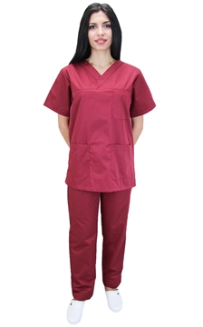 Ρουχα Εργασιας, φορμες εργασιας, στολες  της Κουστούμι νοσηλευτικό σε χρώμα μπορντό (ΚΩΔ: 1Z102D)