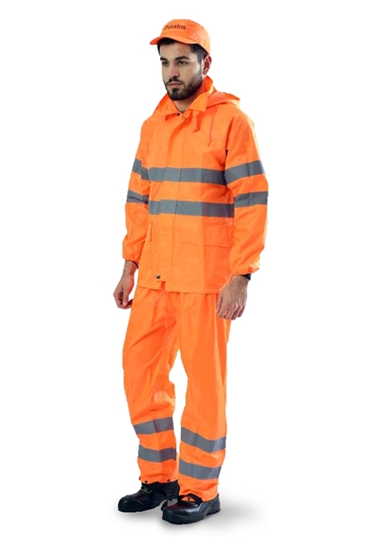 Ρουχα Εργασιας, φορμες εργασιας, στολες  της Κουστούμι αδιάβροχο πορτοκαλί (ΚΩΔ: 5001-090)