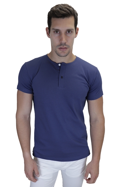 Ρουχα Εργασιας, φορμες εργασιας, στολες  της Ανδρικό t-shirt με διπλό κουμπί στη λαιμόκοψη (ΚΩΔ: NEW008)