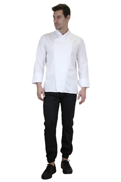 Ρουχα Εργασιας, φορμες εργασιας, στολες  της Λευκό σακάκι με ελαστική αεριζόμενη πλάτη slim fit (ΚΩΔ: MEX032)