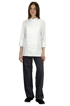 Ρουχα Εργασιας, φορμες εργασιας, στολες  της Unisex σακάκι chef slim fit βαμβακερό με ελαστικότητα (ΚΩΔ: 1W1202)
