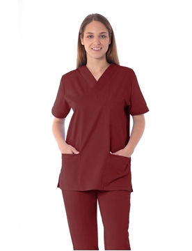 Ρουχα Εργασιας, φορμες εργασιας, στολες  της Unisex κουστούμι νοσηλευτικό σε χρώμα μπορντώ (ΚΩΔ: 2Z105)