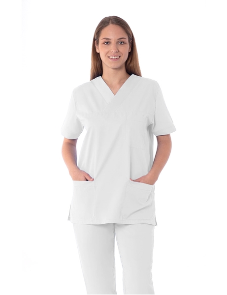Ρουχα Εργασιας, φορμες εργασιας, στολες  της Unisex κουστούμι νοσηλευτικό σε χρώμα λευκό (ΚΩΔ: 2Z106)