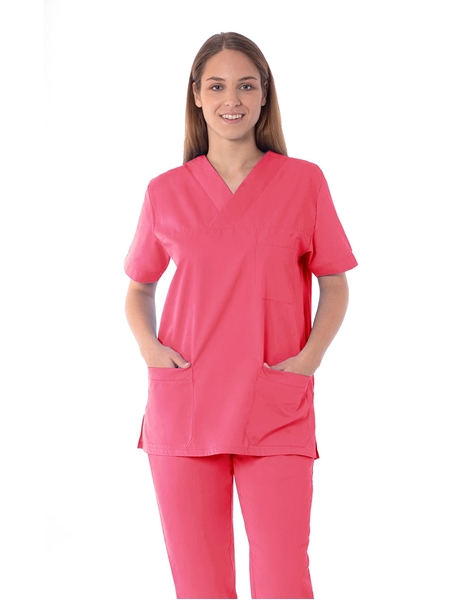 Ρουχα Εργασιας, φορμες εργασιας, στολες  της Unisex κουστούμι νοσηλευτικό σε χρώμα φούξια (ΚΩΔ: 2Z107)