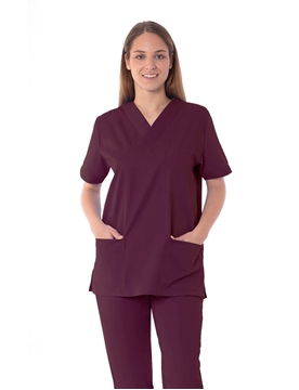 Ρουχα Εργασιας, φορμες εργασιας, στολες  της Unisex κουστούμι νοσηλευτικό σε χρώμα μωβ σκούρο (ΚΩΔ: 2Z111)