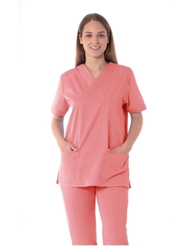 Ρουχα Εργασιας, φορμες εργασιας, στολες  της Unisex κουστούμι νοσηλευτικό σε χρώμα ροζ (ΚΩΔ: 2Z113)
