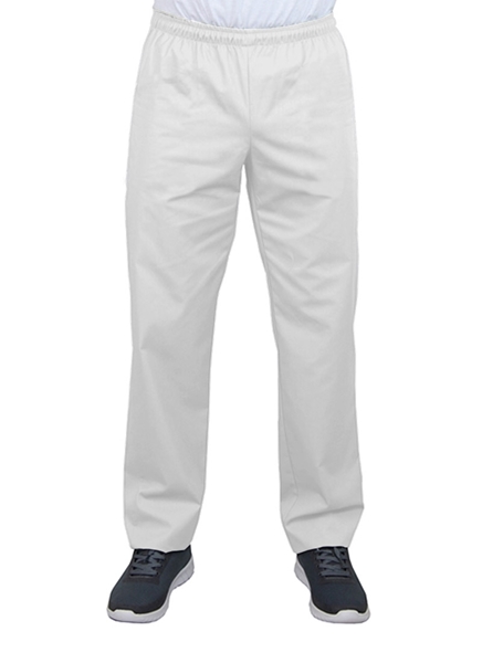Ρουχα Εργασιας, φορμες εργασιας, στολες  της Παντελόνι με λάστιχο σε χρώμα λευκό (ΚΩΔ: 2T104)