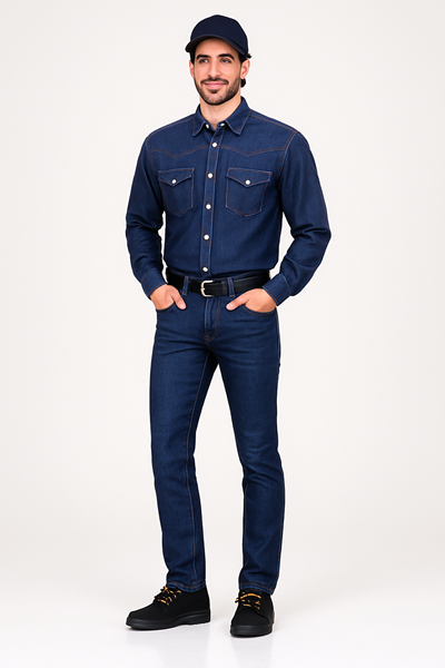 Ρουχα Εργασιας, φορμες εργασιας, στολες  της Τζιν πουκάμισο (ΚΩΔ: 2R102)