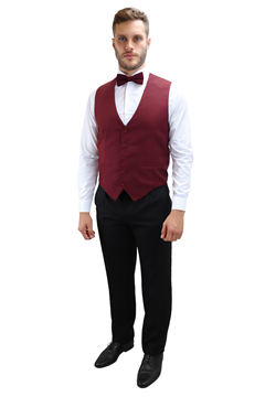 Ρουχα Εργασιας, φορμες εργασιας, στολες  της Γιλέκο σερβιτόρου μπορντώ φοδραρισμέμο (ΚΩΔ: 3G101BUR)