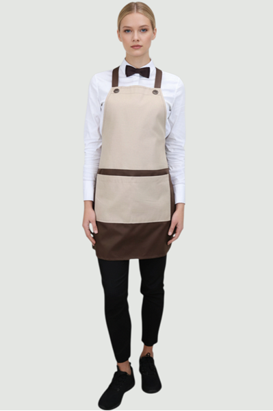 Ρουχα Εργασιας, φορμες εργασιας, στολες  της Ποδιά στήθους γυναικεία χιαστή με διχρωμία (ΚΩΔ: 1A1477)