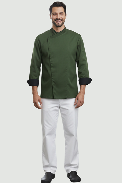 Ρουχα Εργασιας, φορμες εργασιας, στολες  της Σακάκι μαγείρου με διχρωμία & ελαστική αεριζόμενη πλάτη (ΚΩΔ: PRMAG-005)