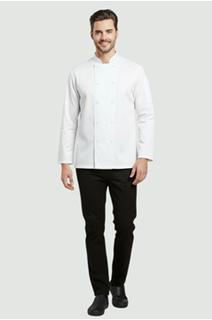 Ρουχα Εργασιας, φορμες εργασιας, στολες  της Σακάκι σεφ μακρυμάνικο με τρουκς (ΚΩΔ: PR665)