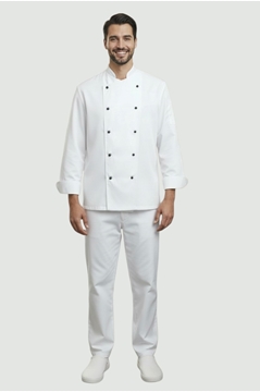 Ρουχα Εργασιας, φορμες εργασιας, στολες  της Μπλούζα μάγειρα σταυρωτή με περαστά κουμπιά (ΚΩΔ: C834W)