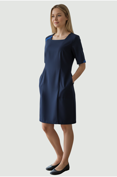 Ρουχα Εργασιας, φορμες εργασιας, στολες  της Φόρεμα γυναικείο με διχρωμία (ΚΩΔ: 1N1044)