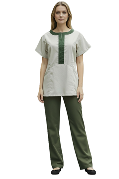 Ρουχα Εργασιας, φορμες εργασιας, στολες  της Μπλούζα γυν. με διχρωμία και σχίσιμο (ΚΩΔ:PRM-007)