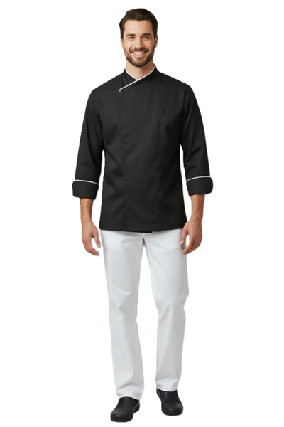 Ρουχα Εργασιας, φορμες εργασιας, στολες  της Σακάκι μαγείρου με διχρωμία & ελαστική αεριζόμενη πλάτη (ΚΩΔ: PRMAG-004)