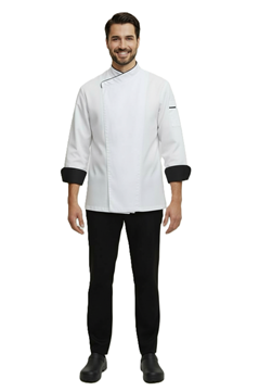 Ρουχα Εργασιας, φορμες εργασιας, στολες  της Σακάκι μαγείρου με διχρωμία & ελαστική αεριζόμενη πλάτη (ΚΩΔ: PRMAG-002)