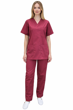 Ρουχα Εργασιας, φορμες εργασιας, στολες  της Κουστούμι νοσηλευτικό σε χρώμα μπορντό (ΚΩΔ: 1Z102D)
