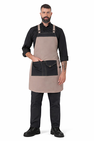 Ρουχα Εργασιας, φορμες εργασιας, στολες  της Ποδιά λαιμού με τιράντες και χιαστί κορδόνια (ΚΩΔ: 50-203-2)