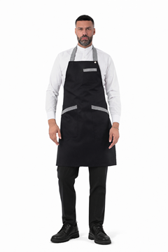 Ρουχα Εργασιας, φορμες εργασιας, στολες  της Ποδιά λαιμού με 3 καρό τσέπες (ΚΩΔ: 50-341-4)