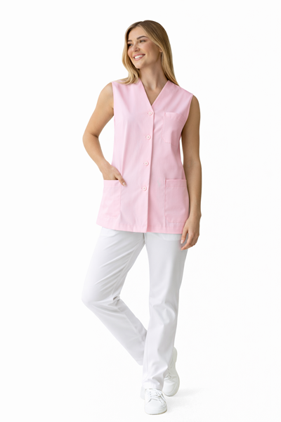 Ρουχα Εργασιας, φορμες εργασιας, στολες  της Σακάκι γυναικείο αμάνικο ροζ (ΚΩΔ: 1S145P)