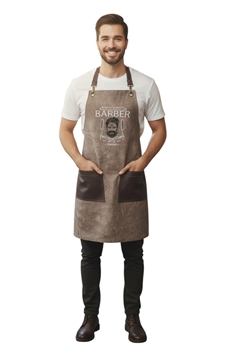 Ρουχα Εργασιας, φορμες εργασιας, στολες  της Ποδιά στήθους χιαστί με κέντημα (ΚΩΔ:BARBER1)