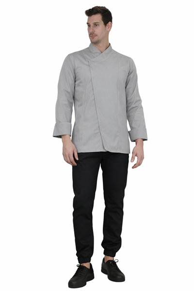 Ρουχα Εργασιας, φορμες εργασιας, στολες  της Γκρι σακάκι με ελαστική αεριζόμενη πλάτη slim fit (ΚΩΔ: MEX032G)