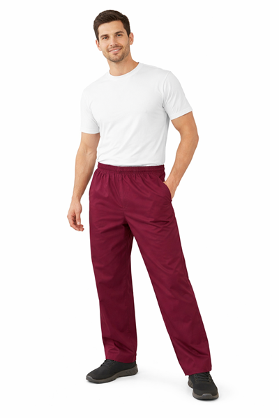 Ρουχα Εργασιας, φορμες εργασιας, στολες  της Παντελόνι με λάστιχο και τρείς τσέπες (ΚΩΔ: MEX019BUR)