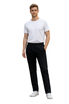Ρουχα Εργασιας, φορμες εργασιας, στολες  της Unisex παντελόνι με λάστιχο χρώματος μαύρο SUGAR (ΚΩΔ: 50-321-1)