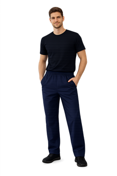 Ρουχα Εργασιας, φορμες εργασιας, στολες  της Παντελόνι με λάστιχο χρώματος μπλε SUGAR (ΚΩΔ: 50-321-1BLUE)