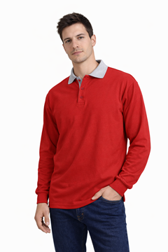 Ρουχα Εργασιας, φορμες εργασιας, στολες  της Μπλουζάκι πόλο μακρύ μανίκι δίχρωμο (ΚΩΔ: 2V1701)