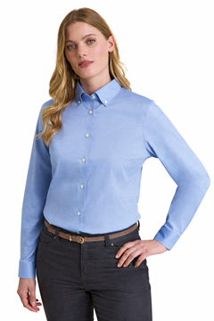 Ρουχα Εργασιας, φορμες εργασιας, στολες  της Γυναικείο μακρυμάνικο πουκάμισο oxford (ΚΩΔ: PR384)