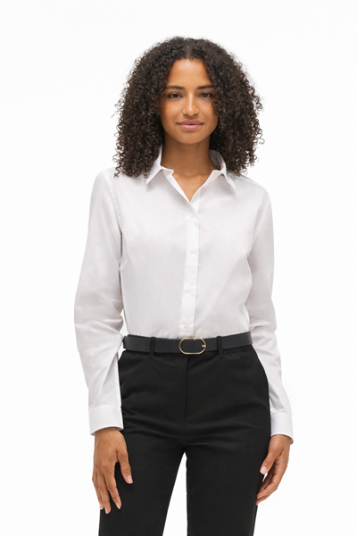 Ρουχα Εργασιας, φορμες εργασιας, στολες  της Γυναικείο μακρυμάνικο πουκάμισο από ποπλίνα 110 γρ (ΚΩΔ: 04771)